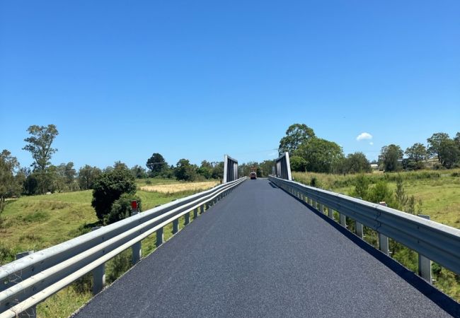 Newly profiled road and bridge connection completed by Nexpave.